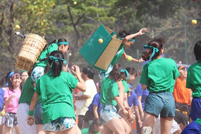 女子は華麗に（？）騎馬戦と玉入れの融合競技