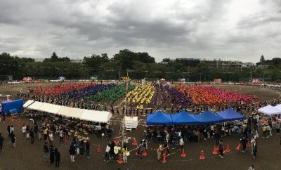 グラウンドに集まった生徒は1500人！