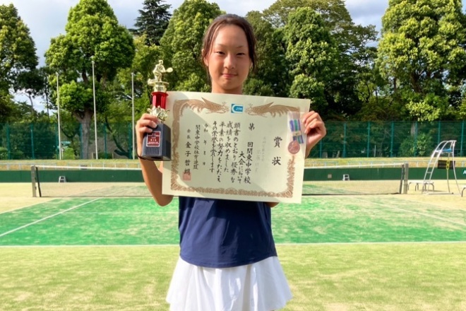  中学女子テニス部　武藤叶奈さん　全国大会ベスト16