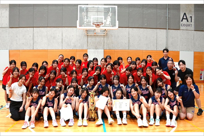 中学女子バスケットボール部　私学8支部大会優勝
