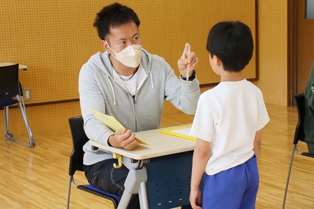 保健指導 先生と一緒に結果内容を確認しました