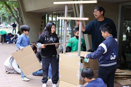 文化祭の神輿制作