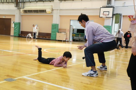 体育の酒井先生が「あとちょっと！がんばれ！！」と応援してくれました