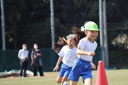 最後の競技は年長組のリレー