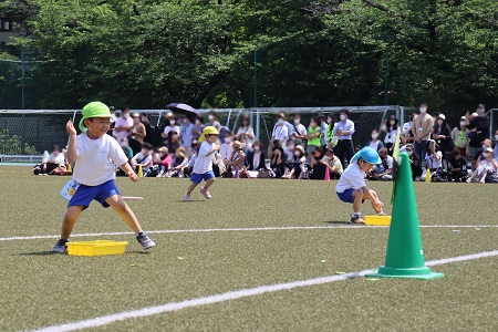 押し返し地点で的の手裏剣を投げてゴールへ